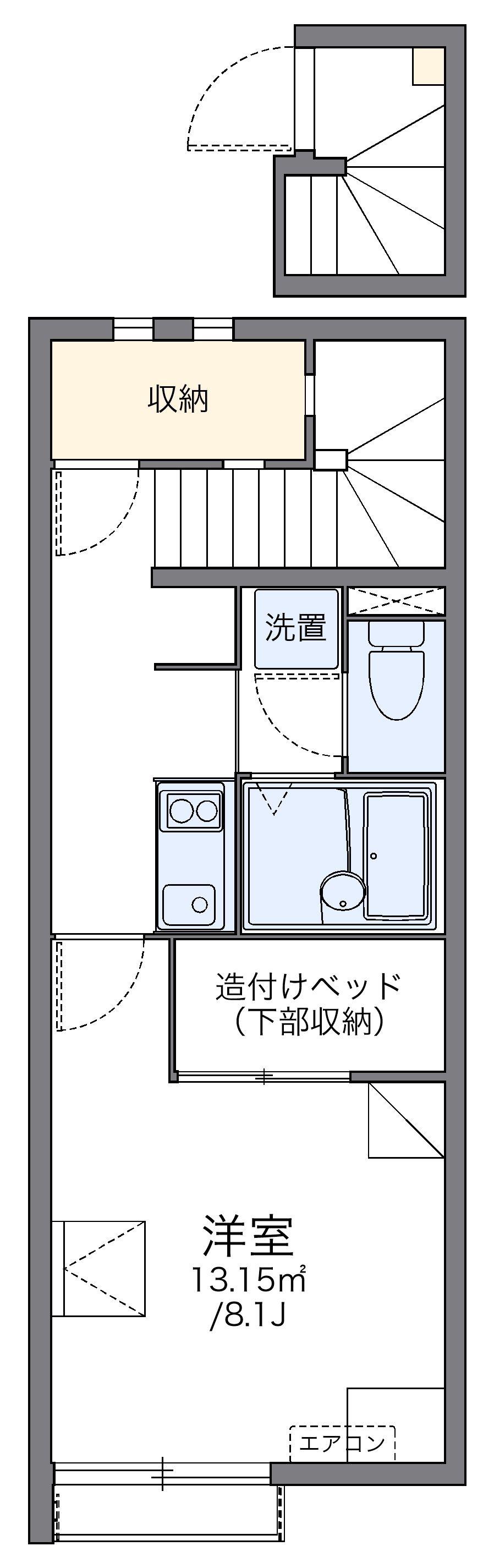 レオネクスト下代エスティⅡ(1K/2階)の間取り写真