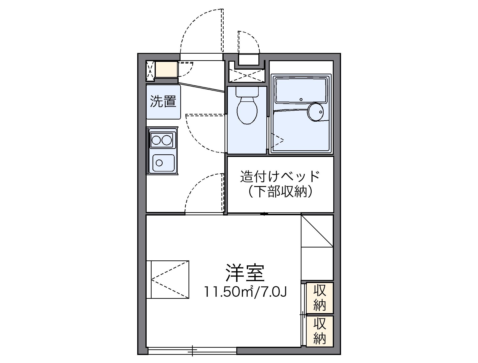 レオパレスVAGENGATAN(1K/2階)の間取り写真