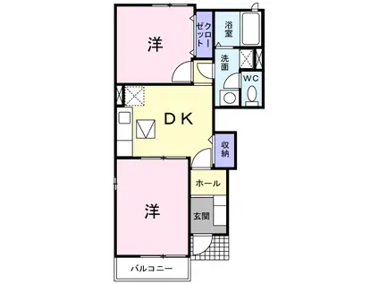 メゾンドコリーヌ(2DK/1階)の間取り写真