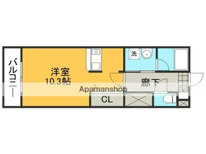 帯山ビル(ワンルーム/3階)の間取り写真