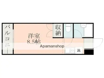 モンパレ渡鹿A棟(ワンルーム/2階)の間取り写真