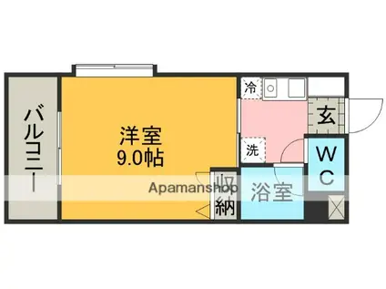 エスペランサⅡ(1K/1階)の間取り写真