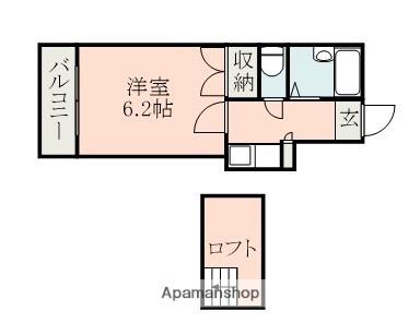 NICE帯山B(1K/2階)の間取り写真
