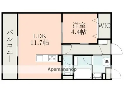 ラ・シック黒髪(1LDK/2階)の間取り写真