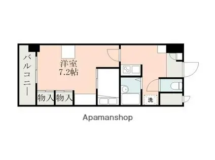 リバーサイド川端(1K/4階)の間取り写真