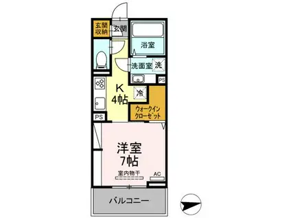 ファーブラウ(1K/2階)の間取り写真