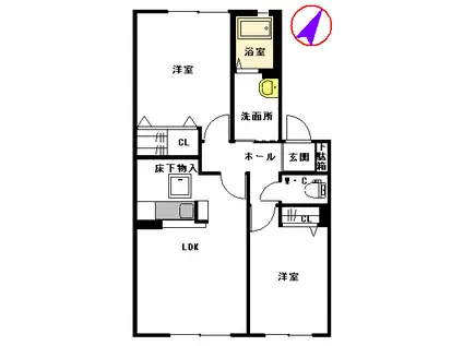 サンクレール(2LDK/1階)の間取り写真
