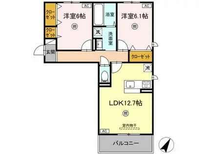 スペチアーレ・セレーナ(2LDK/2階)の間取り写真