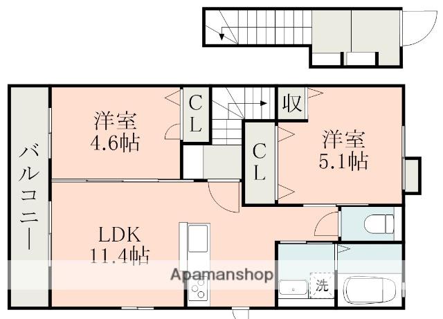 ハイムレトア(2LDK/2階)の間取り写真