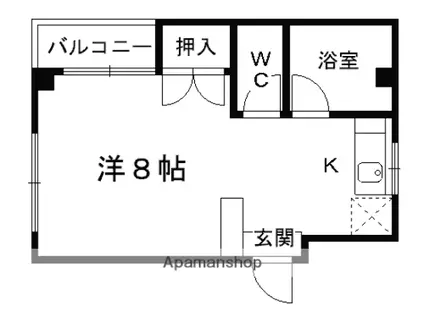 ハイムセラ九品寺(ワンルーム/4階)の間取り写真