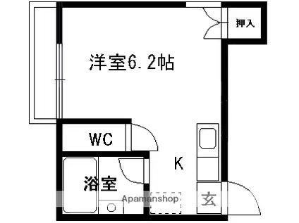 ロフティ黒髪A(ワンルーム/2階)の間取り写真