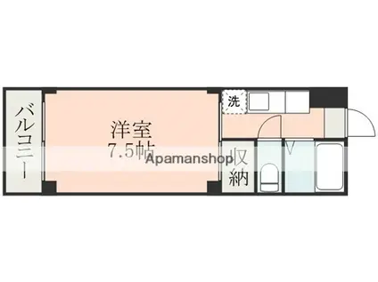 麻生嶋第2ハイツ(1K/4階)の間取り写真