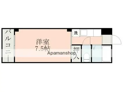 麻生嶋第2ハイツ(1K/5階)の間取り写真