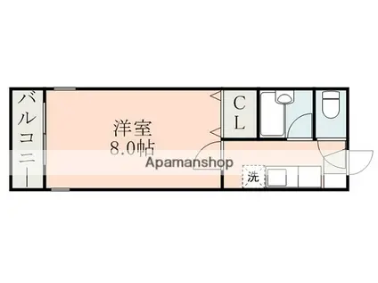 アルミザールⅡ(1K/1階)の間取り写真