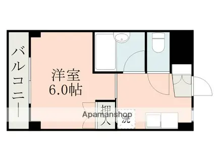 カミニート(1K/4階)の間取り写真