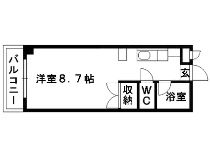 ロフティ藤崎(ワンルーム/2階)の間取り写真