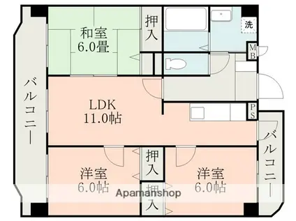 ルアールハイツ(3LDK/3階)の間取り写真