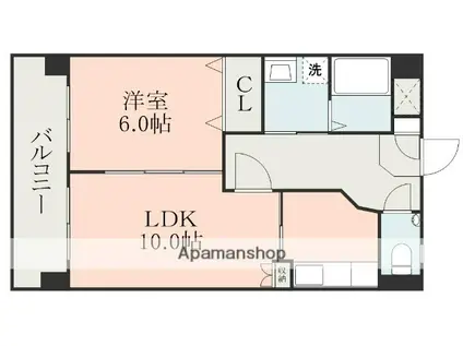 ハイムセラ船場(1LDK/9階)の間取り写真