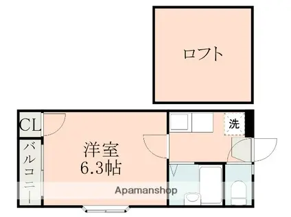 FINEPLACE坪井(1K/1階)の間取り写真