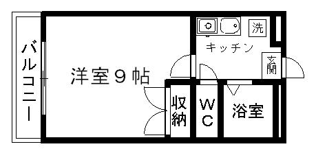 レオパレス榎S・H・Y(1K/1階)の間取り写真