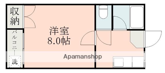 エクシード渡鹿(1K/2階)の間取り写真