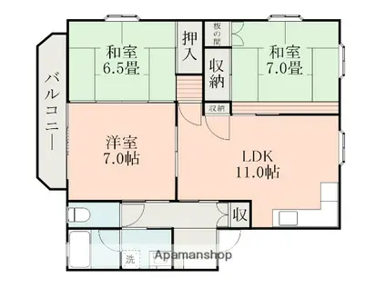 プロムコーポA棟(3LDK/2階)の間取り写真