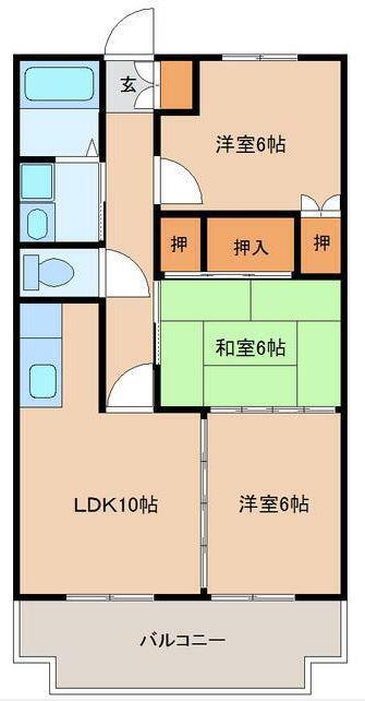 ピロティパレ(3LDK/3階)の間取り写真