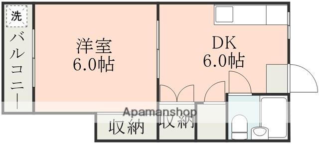 しおやまちハイツ(1DK/3階)の間取り写真
