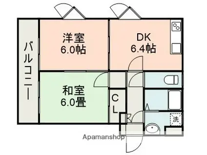 アヴァンティ大塚(2DK/4階)の間取り写真