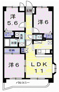 サン・アムール壱番館(3LDK/2階)の間取り写真