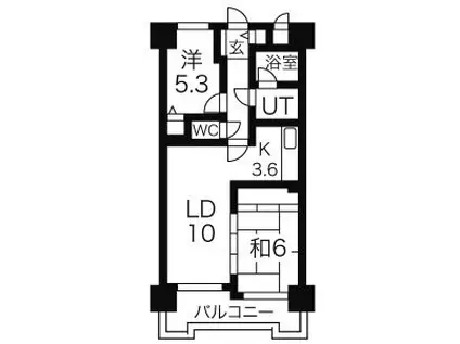 ダイアパレス保田窪(2LDK/10階)の間取り写真