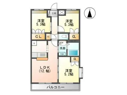 PRENDRE TH(3LDK/3階)の間取り写真