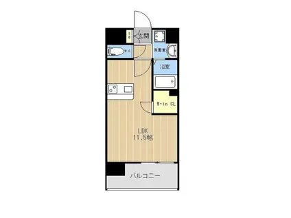 LIBTH坪井アネックス(ワンルーム/12階)の間取り写真