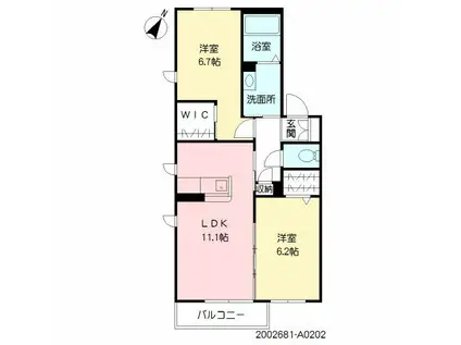 プレミアスヴィラ (2LDK/2階)の間取り写真