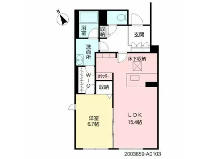 シャーメゾン水前寺イーストコート(1LDK/1階)の間取り写真