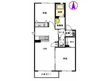 スリーゼ Ⅰ棟(2LDK/2階)の間取り写真