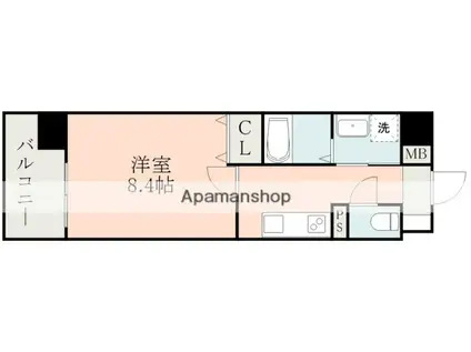 COLAS MIFUNE イースト(1K/8階)の間取り写真