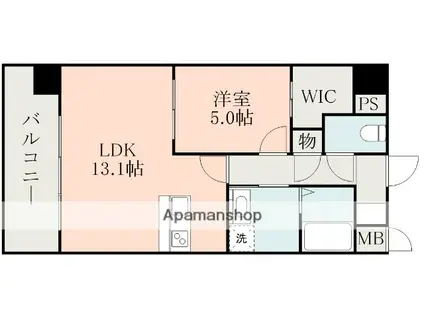 COLAS MIFUNE イースト(1LDK/4階)の間取り写真