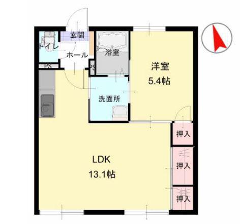 フレグランス桜木(1LDK/1階)の間取り写真