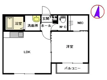 シャーメゾンUENOⅠ棟(1LDK/2階)の間取り写真