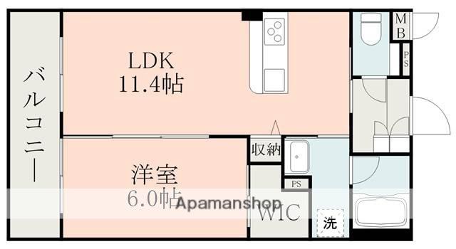 グランドヒルズ御船(1LDK/1階)の間取り写真