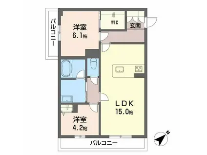 SHAMAISON PASTEQUE(2LDK/2階)の間取り写真