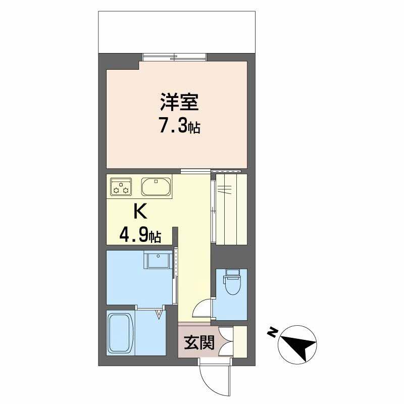 PARADISO本荘(1K/1階)の間取り写真