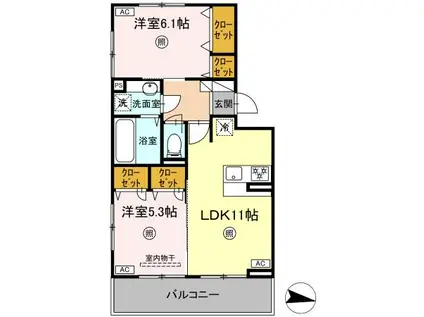 コートドール7(2LDK/3階)の間取り写真