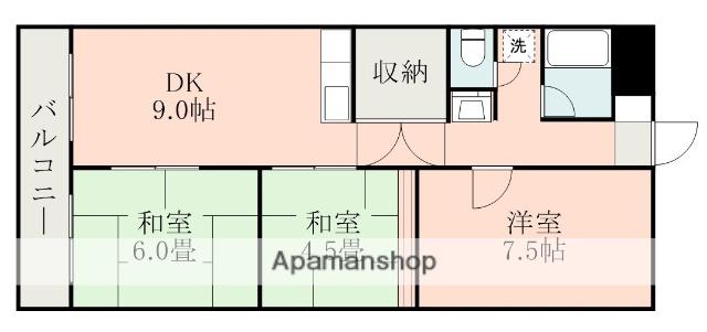 鳥井原ハイツ(3LDK/1階)の間取り写真