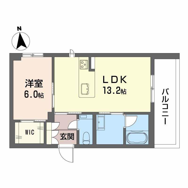 シャーメゾン ヤーティン(1LDK/2階)の間取り写真