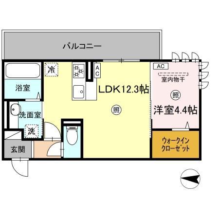グランフォレスト大江(1LDK/2階)の間取り写真