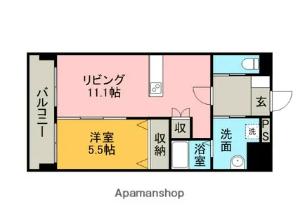 アンソレイエ(1LDK/1階)の間取り写真