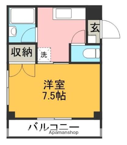 ロフティトライアングル(1K/2階)の間取り写真