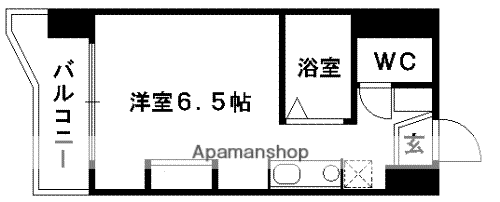 ルフェール熊本通町(ワンルーム/12階)の間取り写真